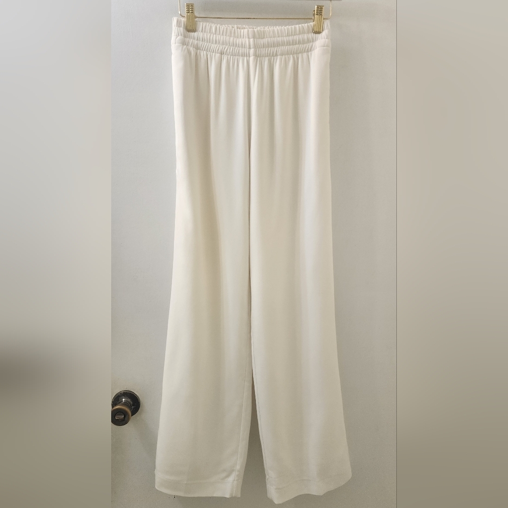 Anine Bing Elegant White‎ Wide-Leg Pants, Size Extra Small.